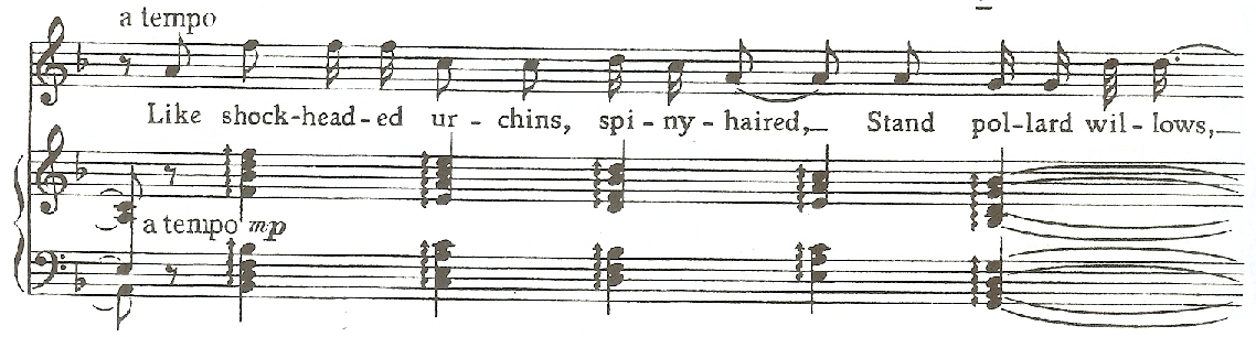 Example 10: Shortening Days, Excerpt from opening recitative.