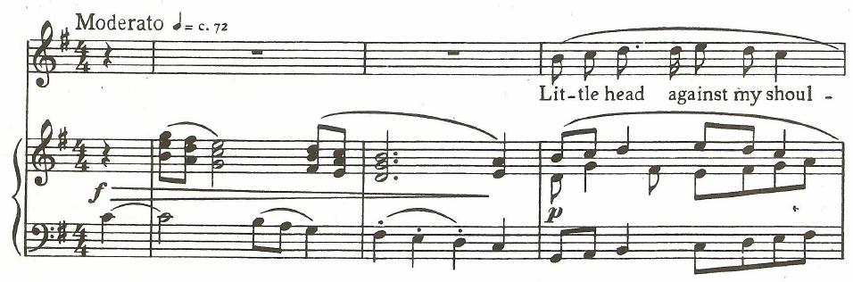 Rhythmic motif at beginning of song